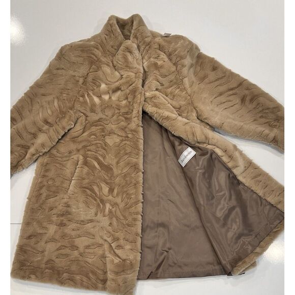 Vintage Faux Fur Coat Jacobsons Beige Made In US Size Large - Picture 8 of 8